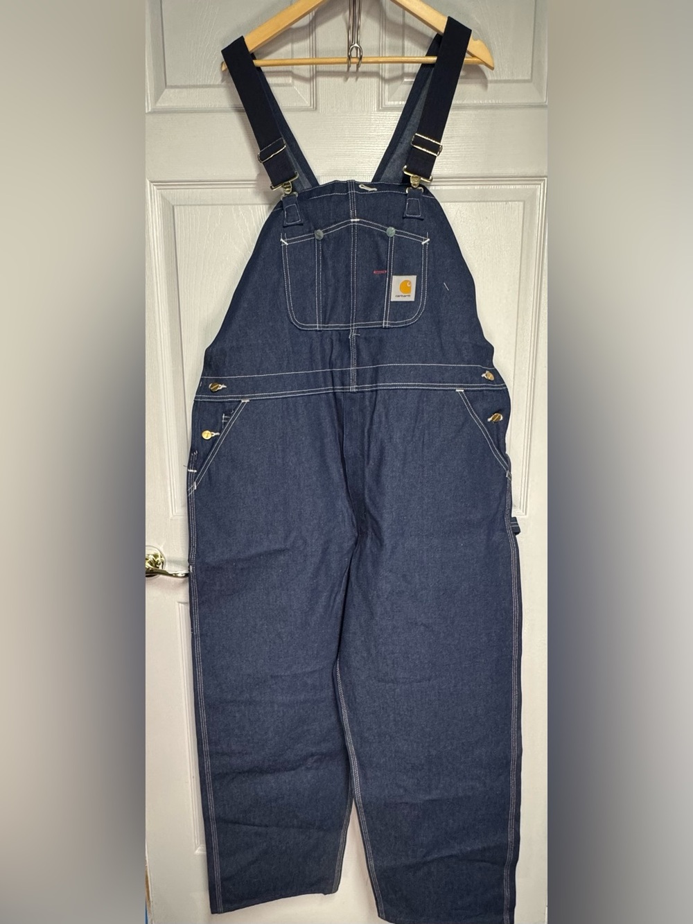 Carhartt R08 Denim Bib Overalls 46x30 NWT NOS 2007 Deadstock Workwear x